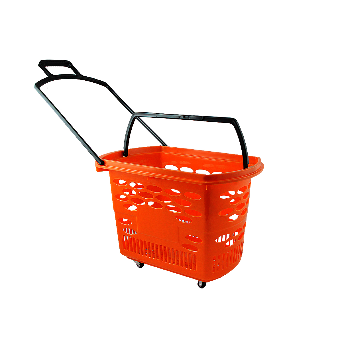 Корзина-тележка пластиковая TECHNO, 38 литров, цвет оранжевый