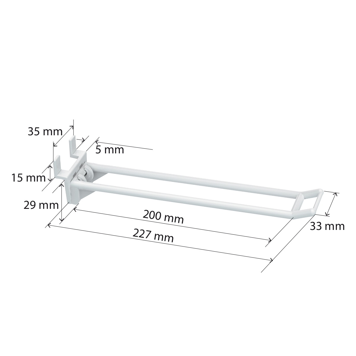 Крючок двойной DOUBLE HOOK-EP-200, белый, на экономпанель, длина 200 мм