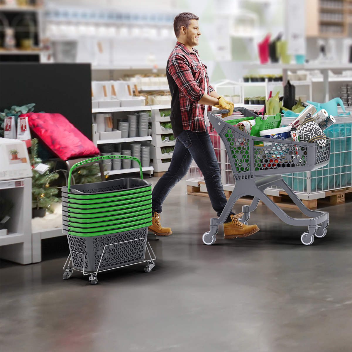 Накопитель для корзин BASKET STACKER с колесами