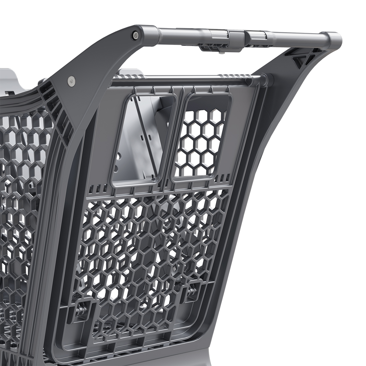 Пластиковая покупательская тележка DRIFT, 180 литров, серая, c серым д\с