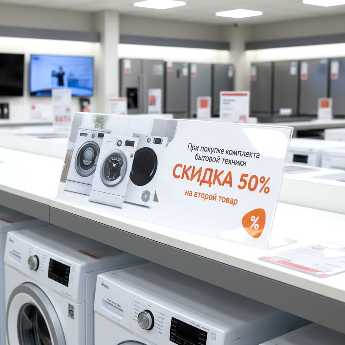 Подставка-ценникодержатель для малой бытовой техники 103х300 мм