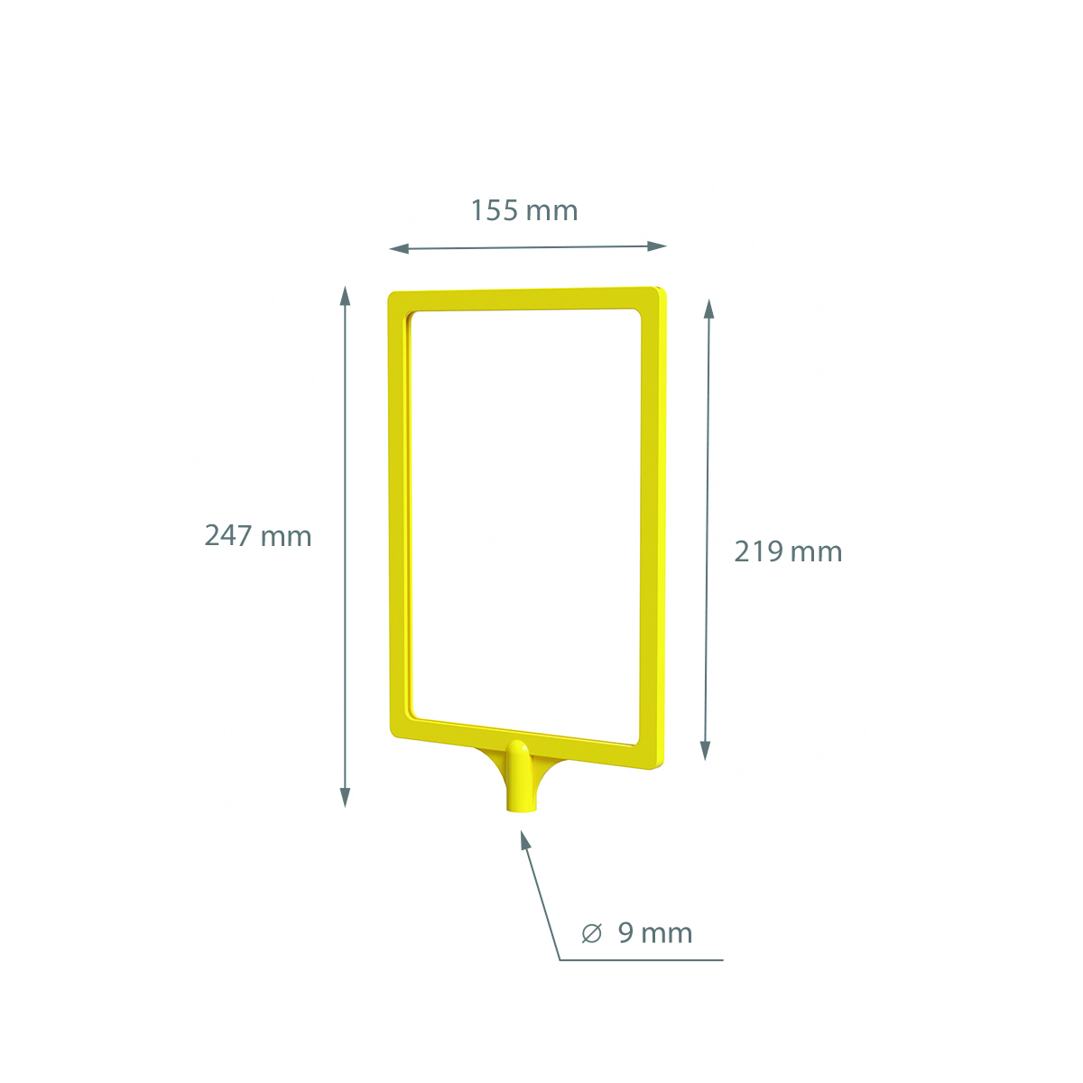 Рамка с интегрированным Т-держателем PFT-A5, цвет желтый