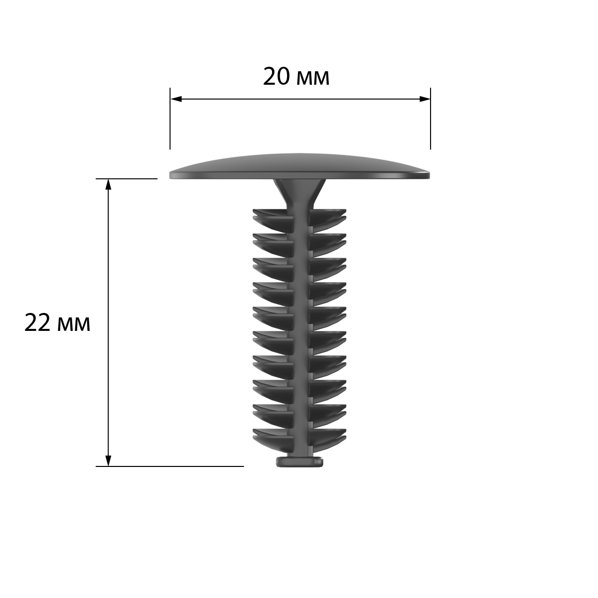 Универсальная заклепка QUICK-SNAP 22 мм, цвет черный