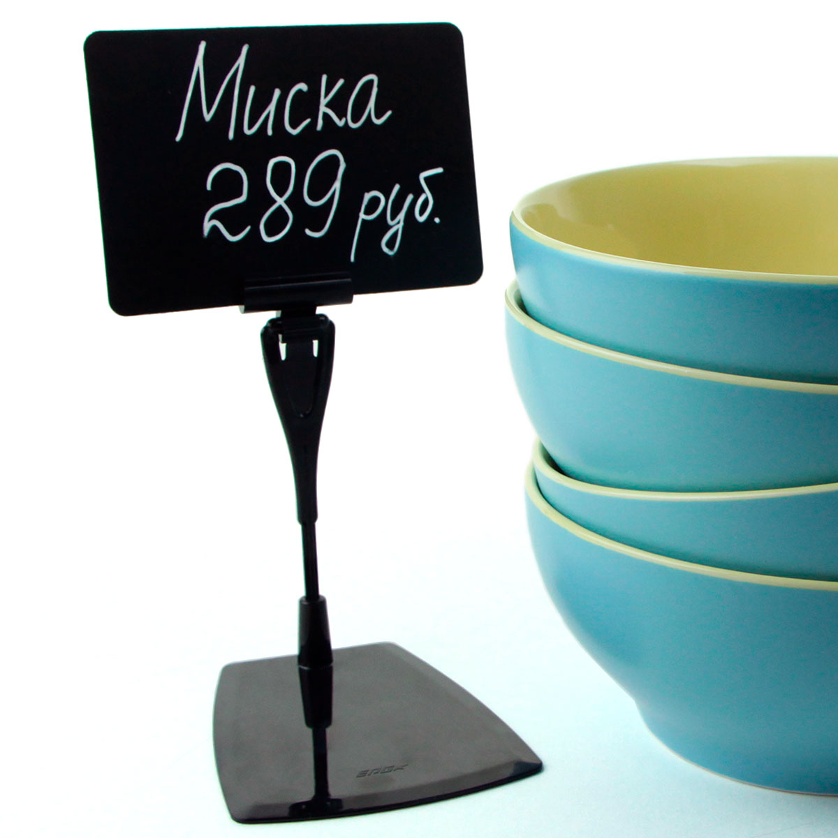 Ценникодержатель ДЕЛИ настольный с иголкой DELI-FOT-SET, цвет черный