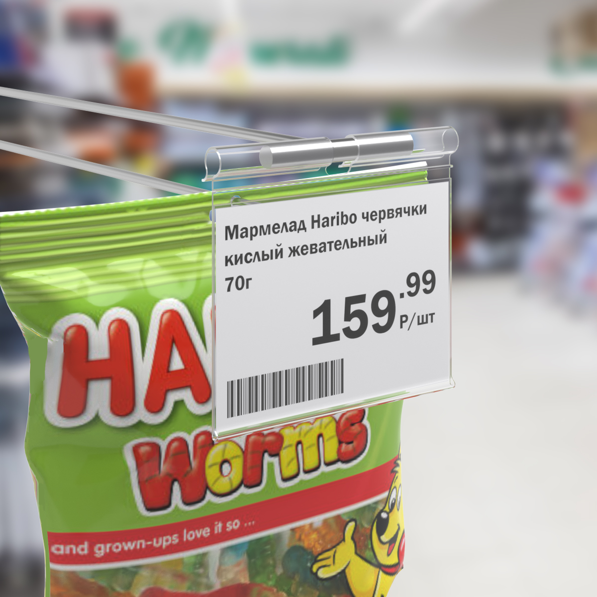 Ценникодержатель на крючок VH60 прозрачный, 80 мм