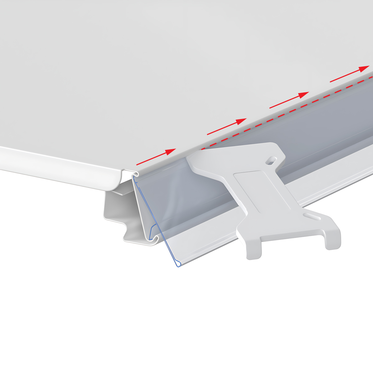 Ценникодержатель IMP39 прозрачный, 1235 мм
