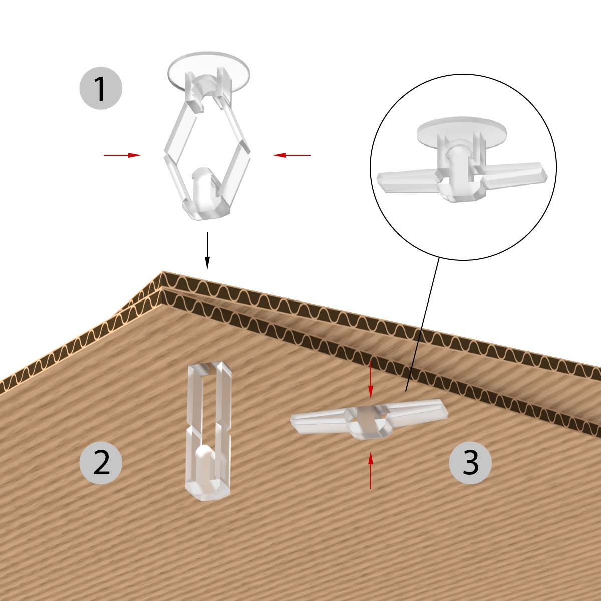 Заклепка пластиковая SNAP RIVET, цвет прозрачный