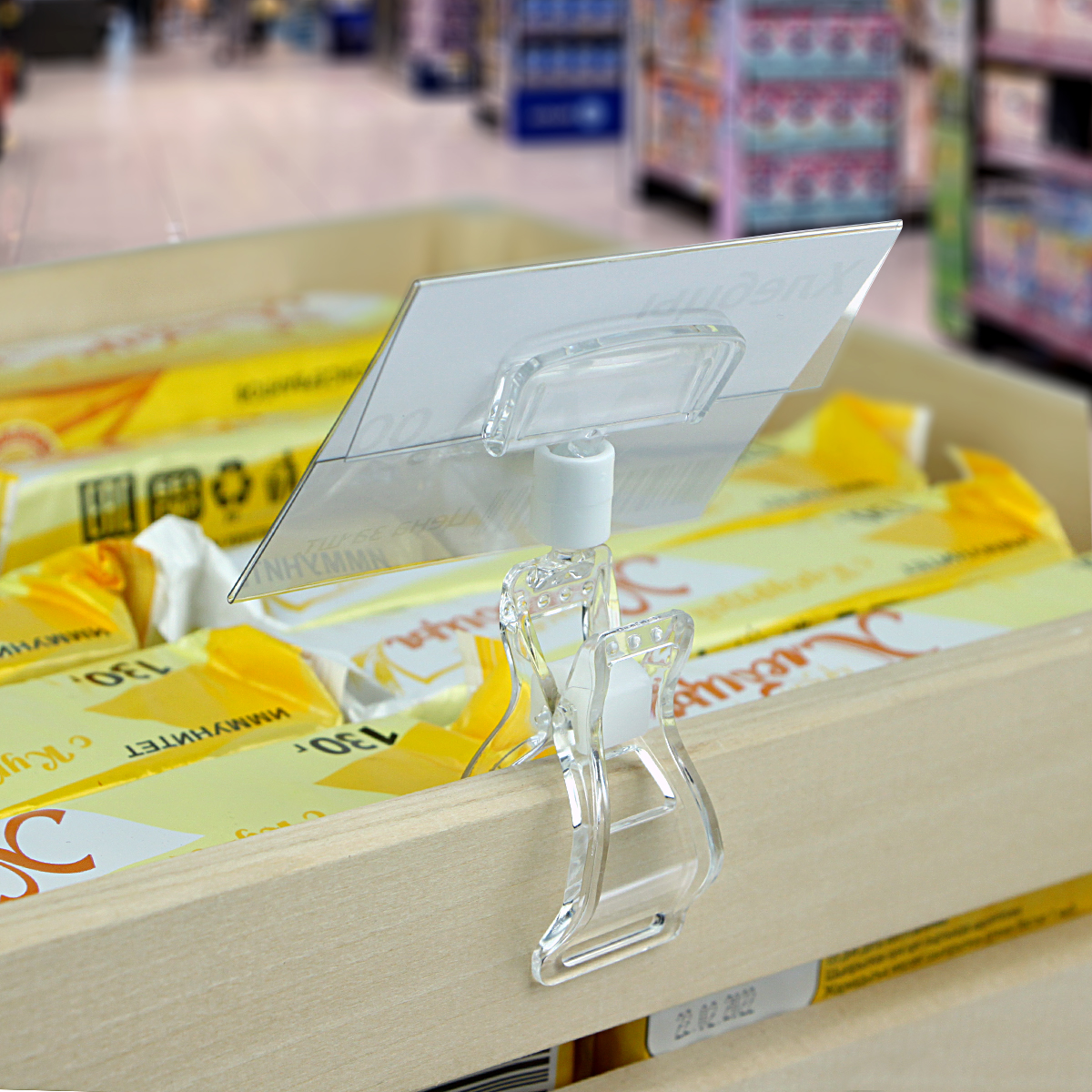Ценникодержатель из ПЭТ DELI-PRICER 80х60 горизонтальный