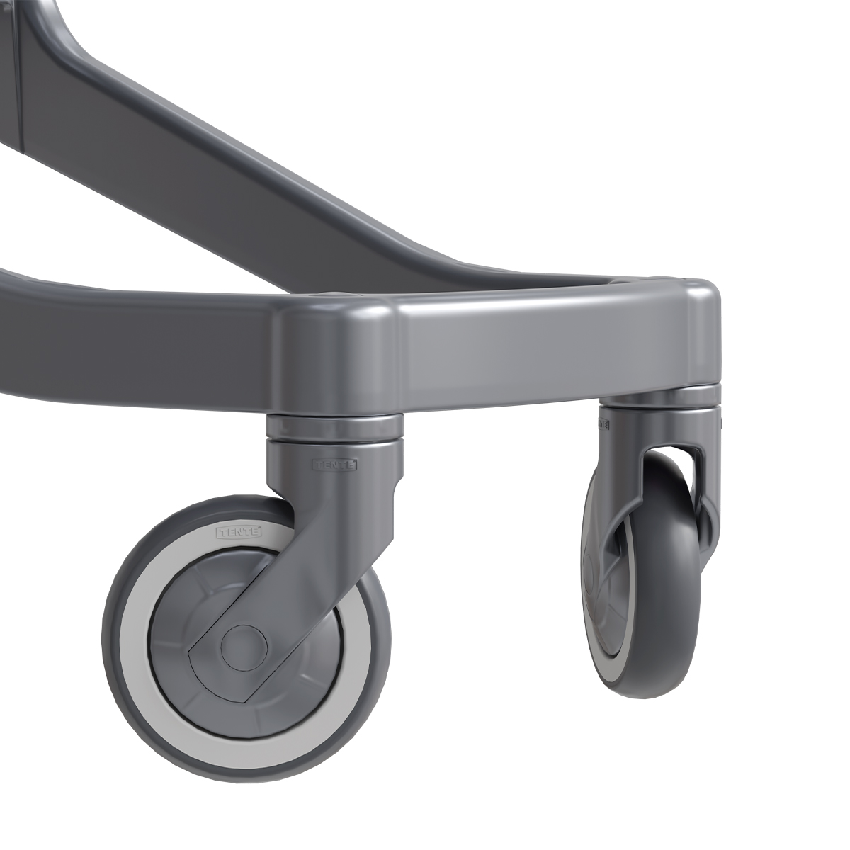 Пластиковая покупательская тележка DRIFT, 180 литров, серая, c серым д\с