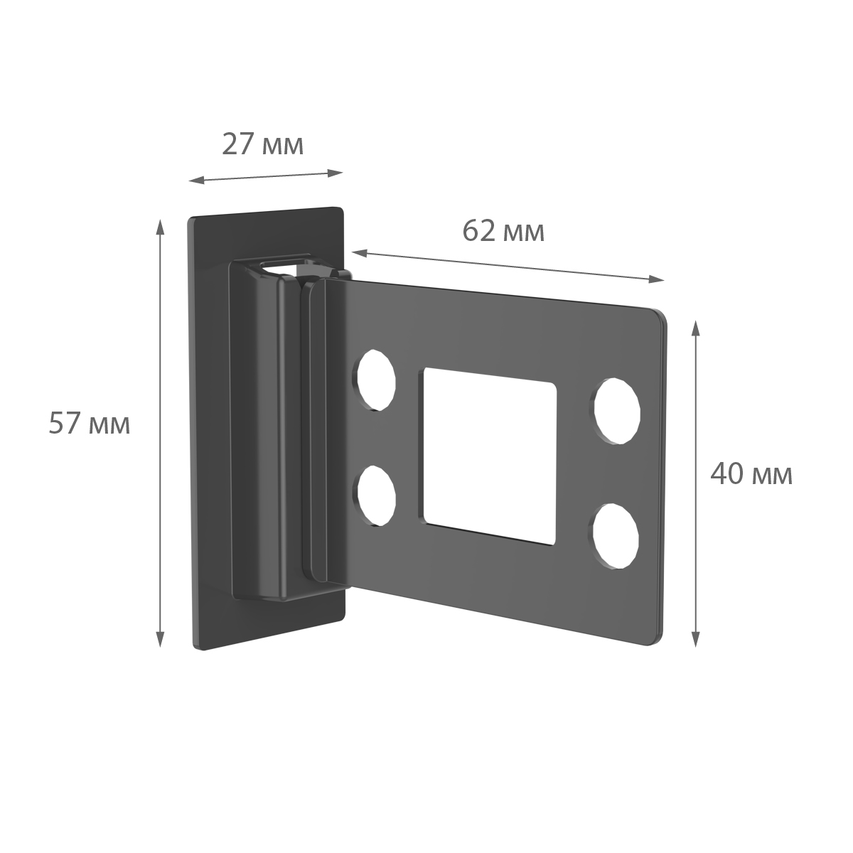 Держатель картонной полки съемный CORR-A-CLIP, 4 отверстия, цвет черный