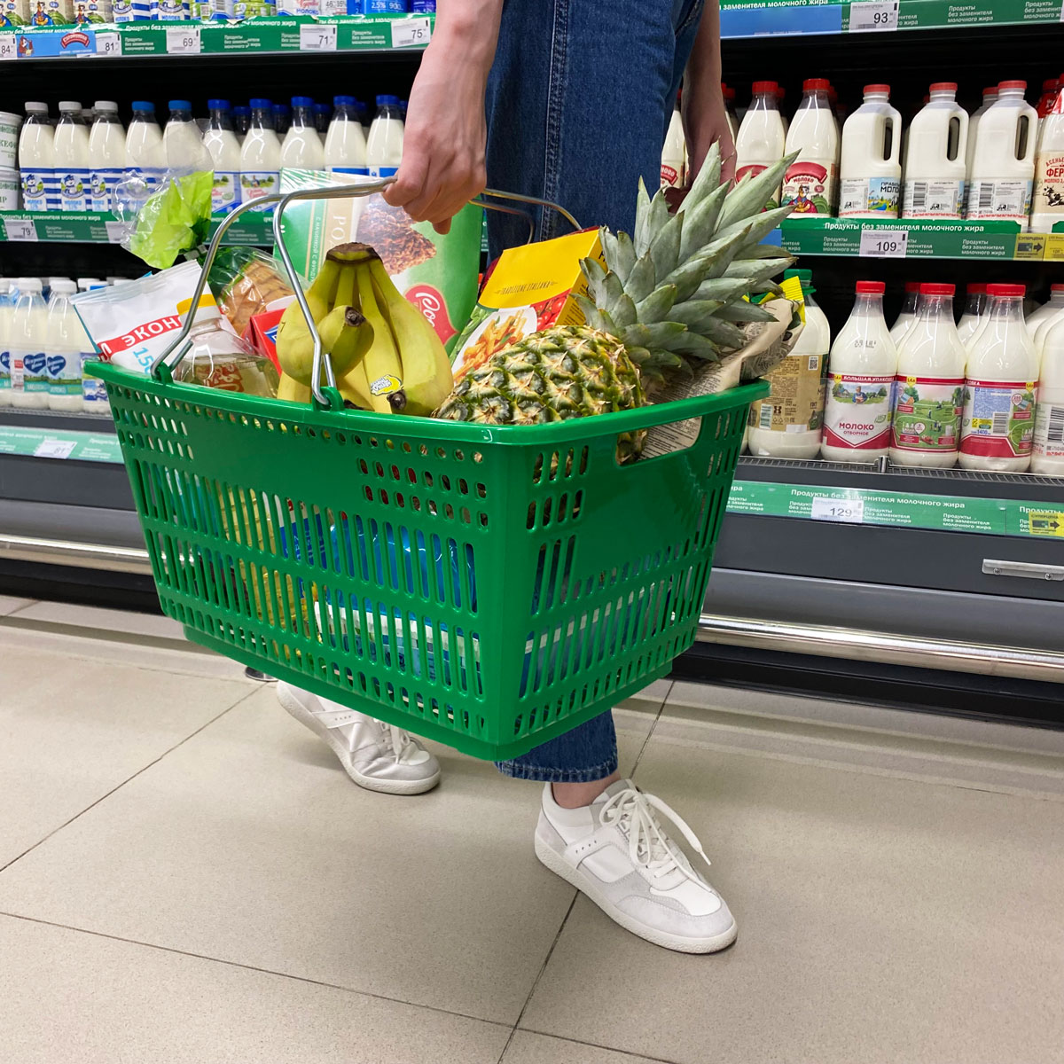 Корзина пластиковая METAL, 30 литров, цвет зеленый