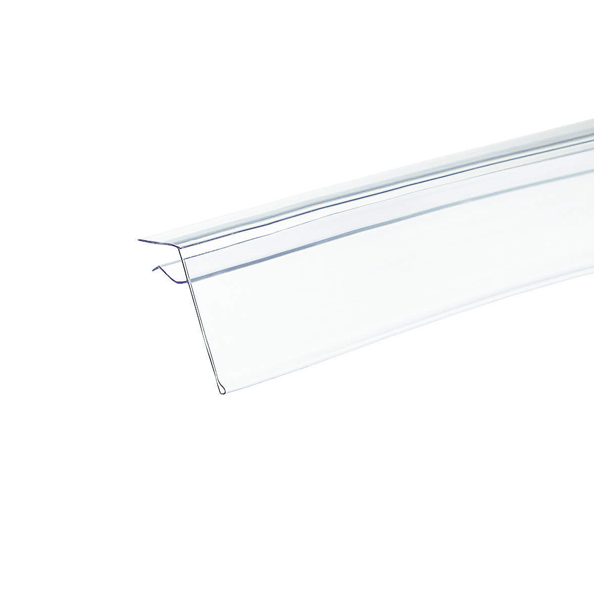 Ценникодержатель для крепления на стеклянные полки GLS39 прозрачный, 1000 мм (50 шт. в упаковке)