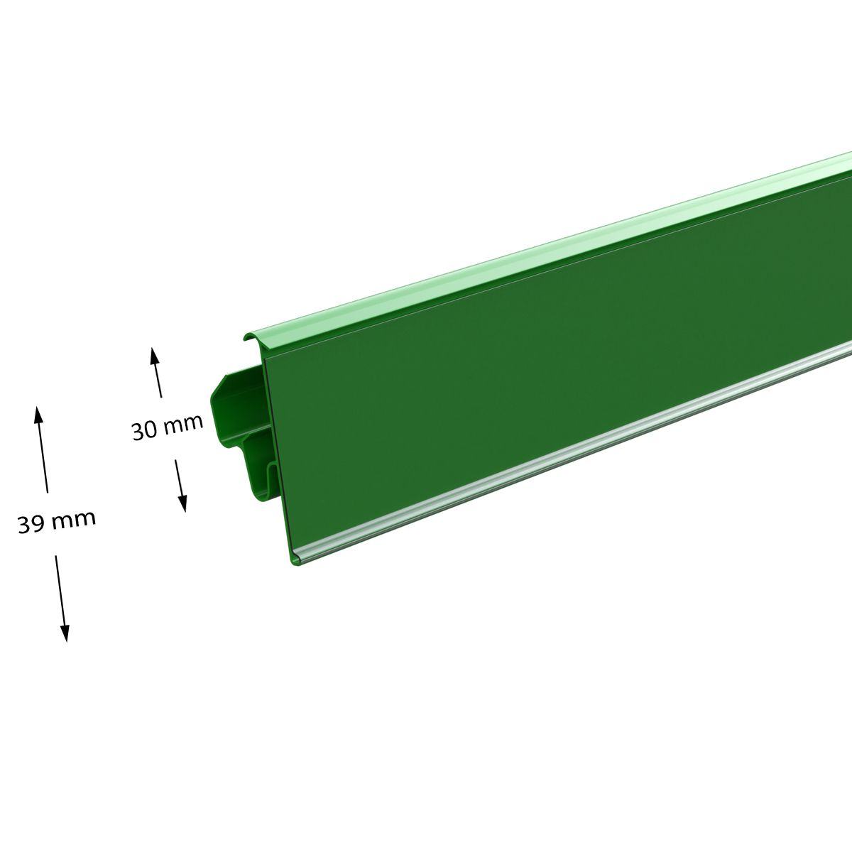 Ценникодержатель LST39 зеленый, 1238 мм двухпозиционный