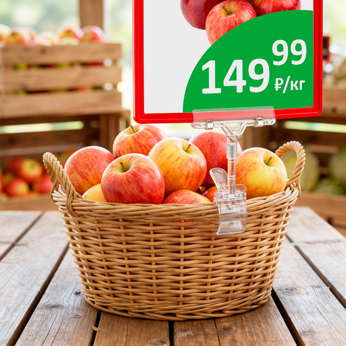 Ценникодержатель на прищепке CLAMP-DBL 100, прозрачный