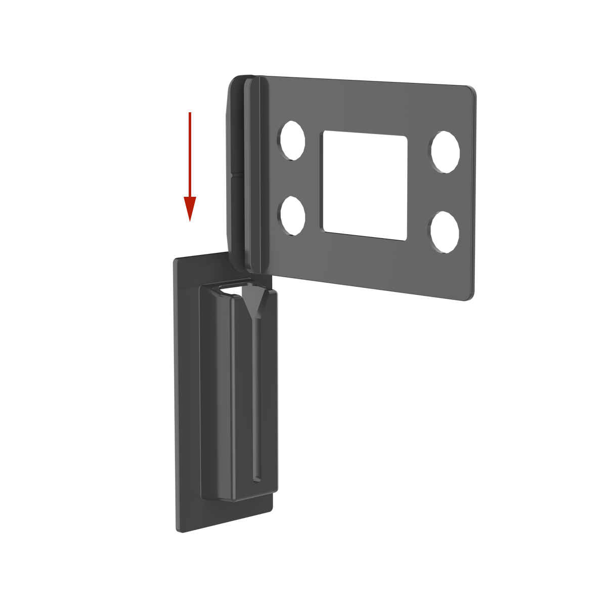 Держатель картонной полки съемный CORR-A-CLIP, 4 отверстия, цвет черный