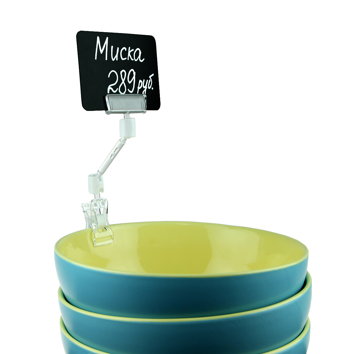 Ценникодержатель на прищепке универсальный малый FXS 50 мм