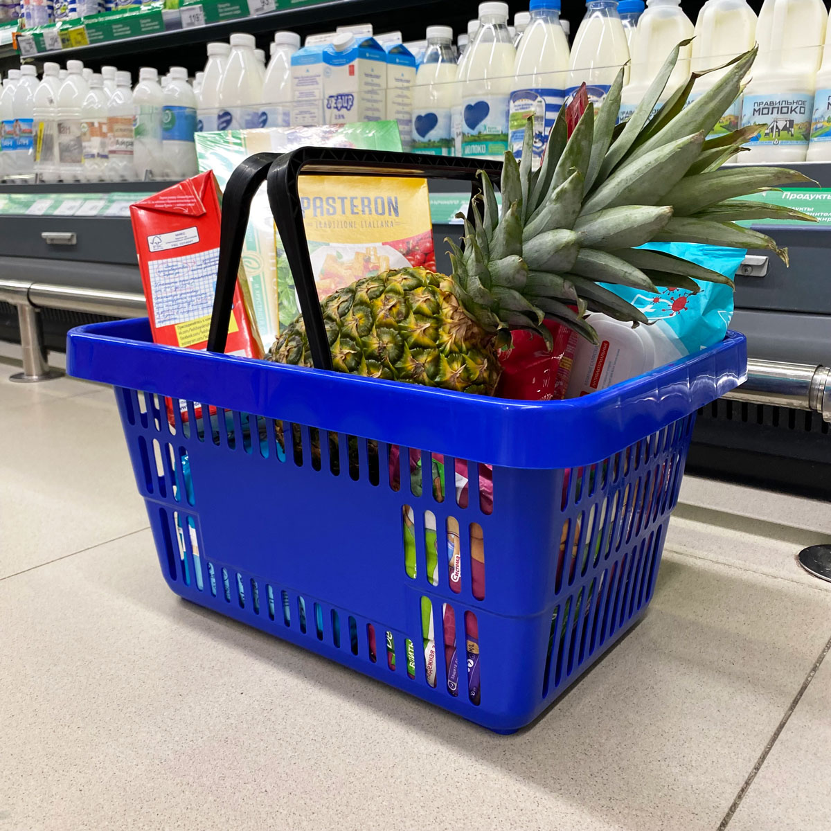 Корзина пластиковая усиленная ROCK, 20 литров, цвет синий