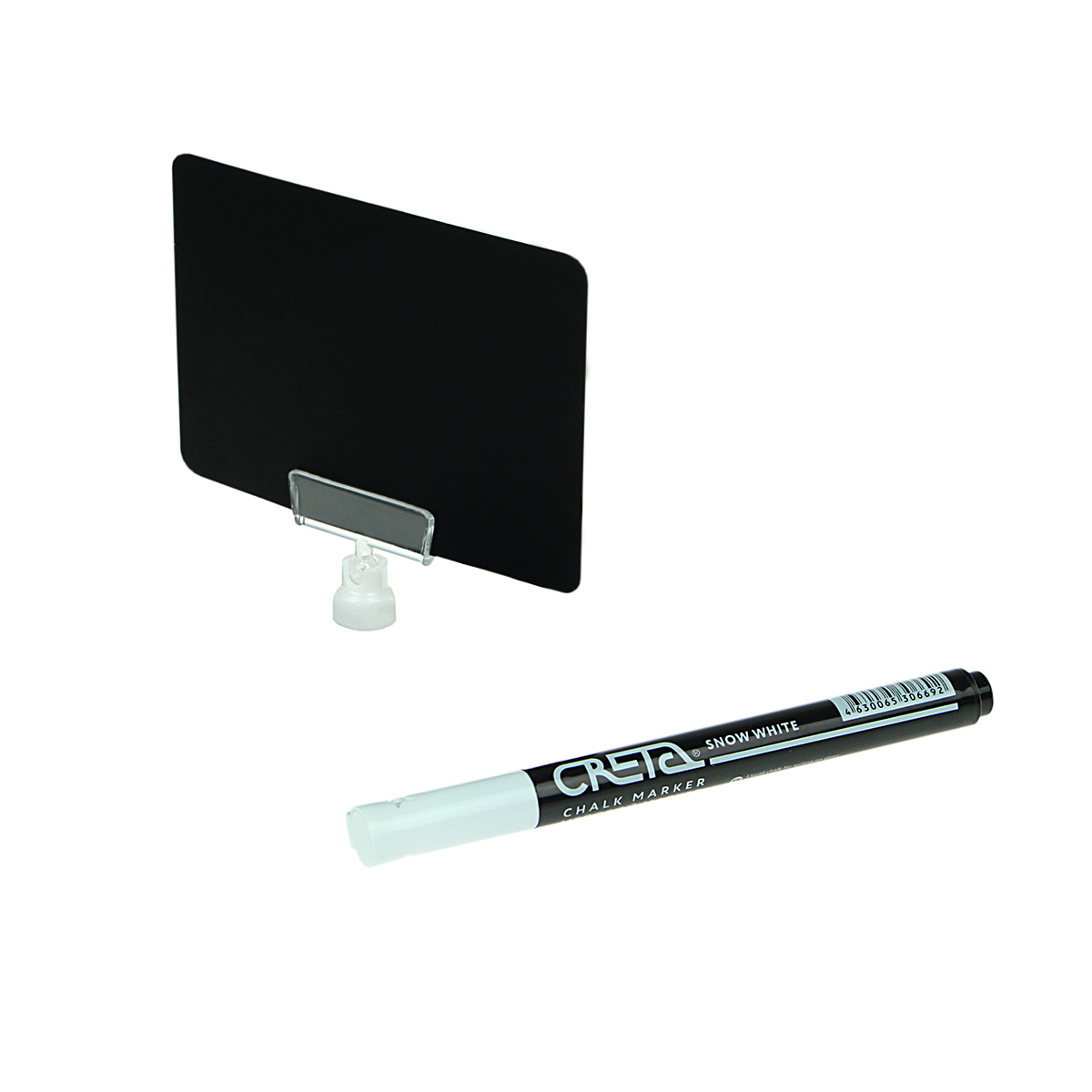 Ценникодержатель на магните MAG-CLIP 0 мм с табличкой A7 и белым маркером CRETA на водной основе