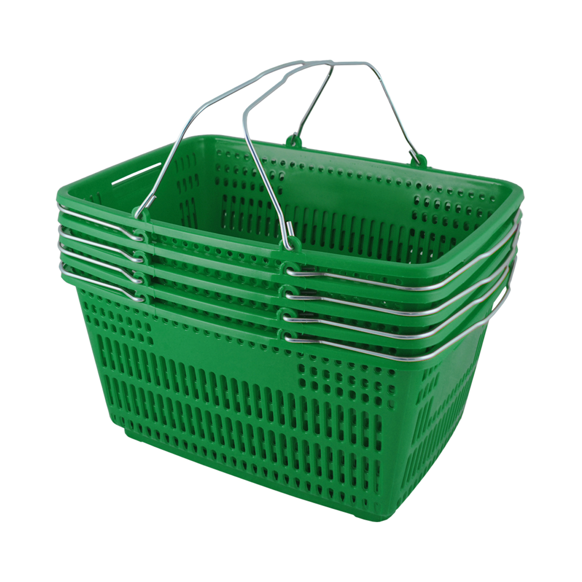 Корзина пластиковая METAL, 30 литров, цвет зеленый