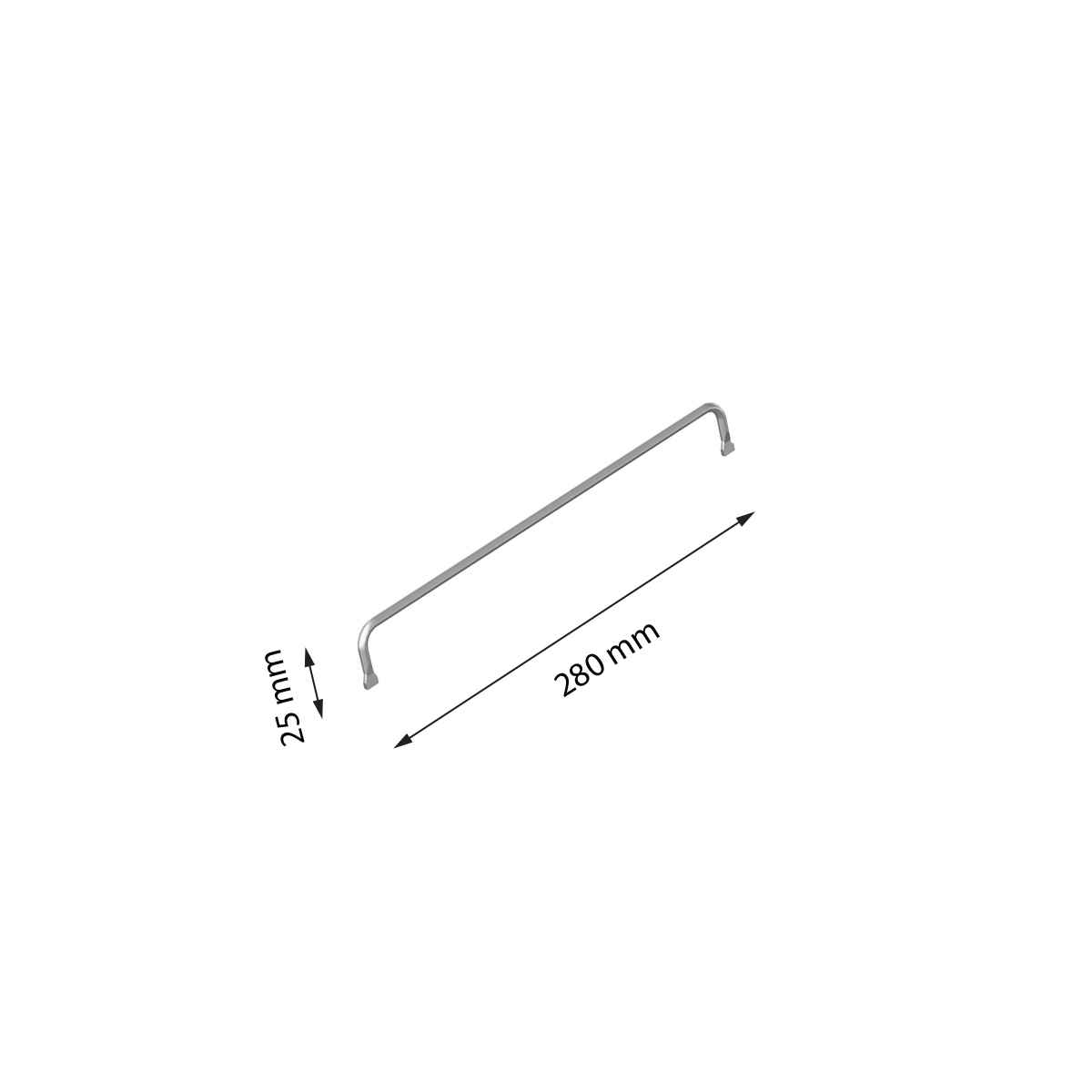 Разделитель металлический высотой MET-DIV25, 280 мм