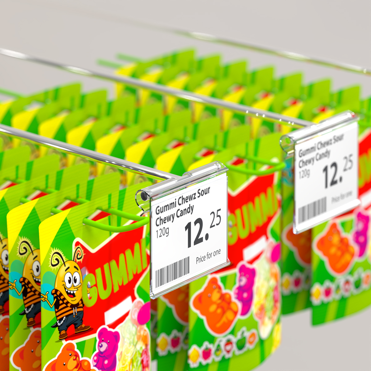 Ценникодержатель на крючок откидной RH39 длина 50 мм, цвет прозрачный