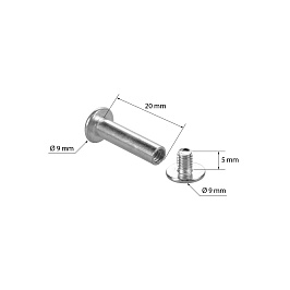 Винт полиграфический металлический 20 мм BINDING SCREW-20, цвет серебро