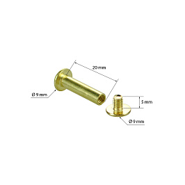 Винт полиграфический металлический 20 мм BINDING SCREW-20, цвет золото