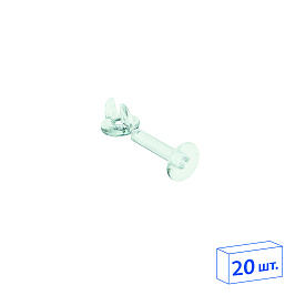 Винт и гайка пластиковый с ушками VIKING SCREW-25, цвет прозрачный (фасовка 20 шт.)