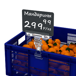 Ценникодержатель на прищепке универсальный с широким зажимом FX-GRIP, цвет прозрачный