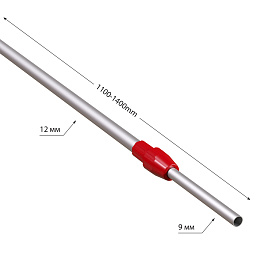 Трубка алюминиевая телескопическая TEL-LOCK-ALUTUBE 1100-1400 мм, трубка серая, переходник красный