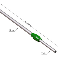 Трубка алюминиевая телескопическая TEL-LOCK-ALUTUBE 1100-1400 мм, трубка серая, переходник зеленый