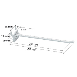 Крючок одинарный пластиковый SINGLE HOOK - CR -200