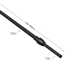 Трубка алюминиевая телескопическая TEL-LOCK-ALUTUBE 1100-1400 мм, трубка черная, переходник черный