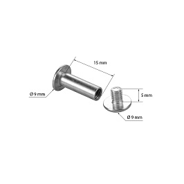 Винт полиграфический металлический 15 мм BINDING SCREW-15, цвет серебро